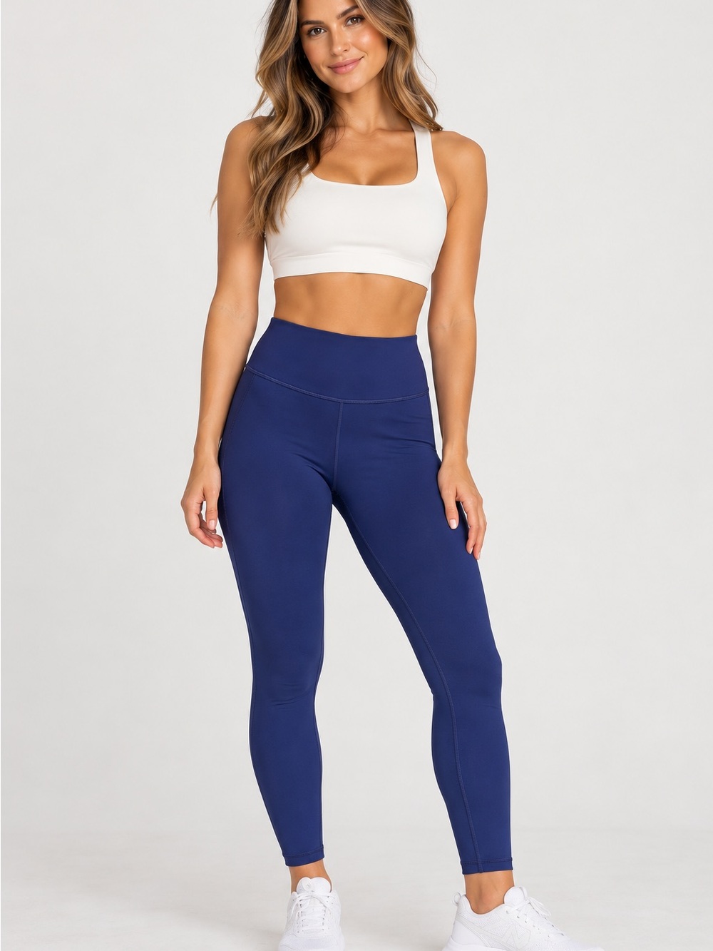 Fabletics PowerHold High-Waisted Navy Blue Leggings